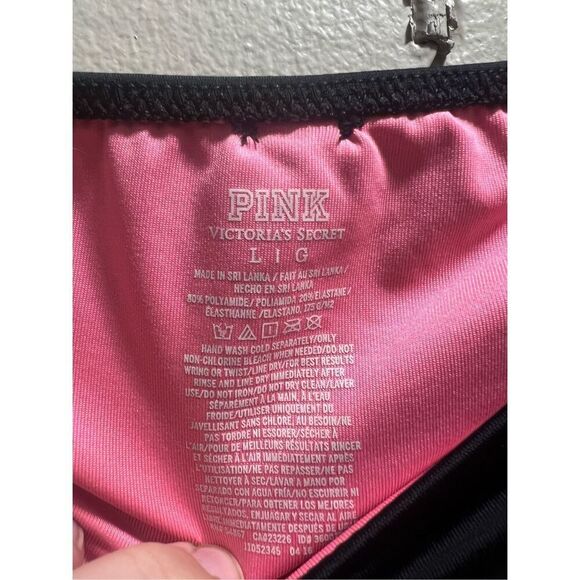 PINK By Victoria’s Secret Black Swimsuit Bottoms Woman’s Size Large -Bally On Ba - Picture 5 of 10